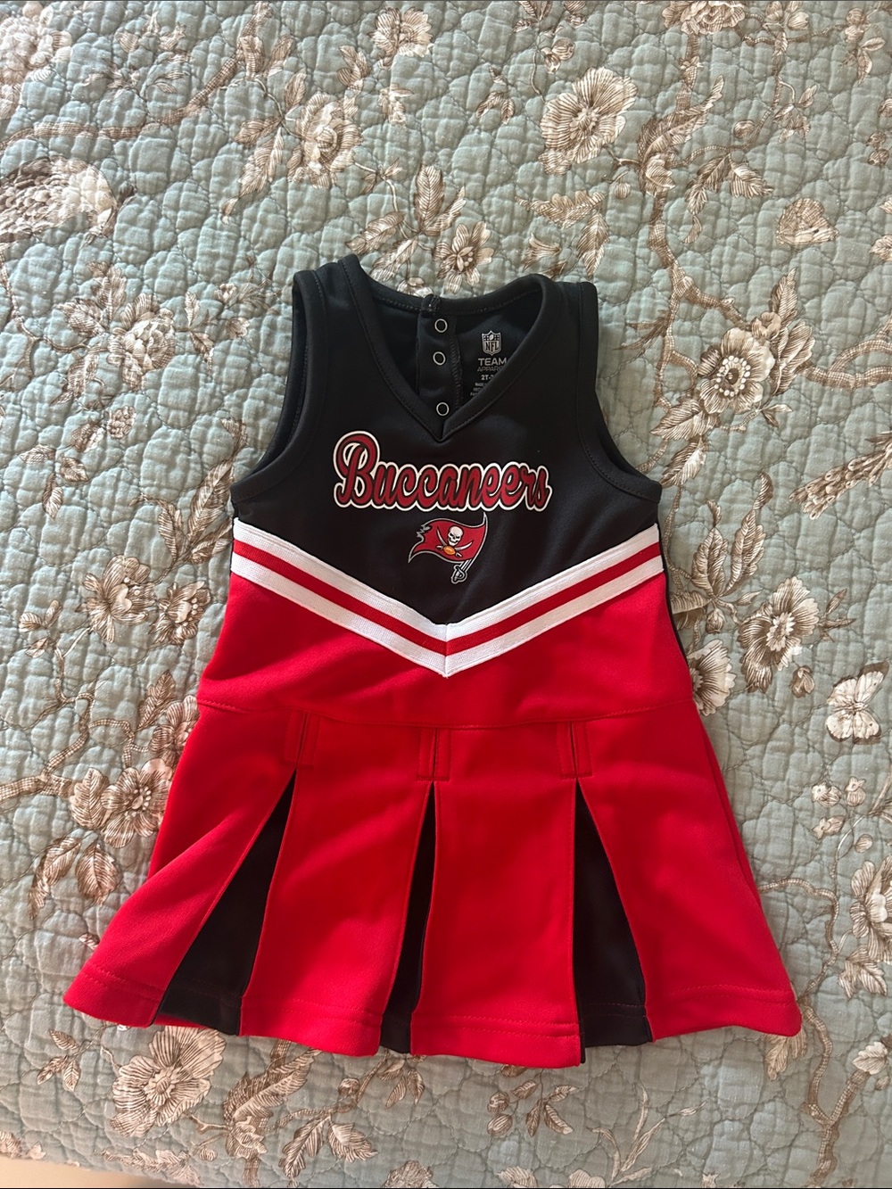 Team Apparel Buccaneers Black and Red Girls Cheer Camisole Dress